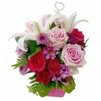 fiorista fiori di Amnat Charoen- Vaso viola e rosa dolce Fiore Consegna