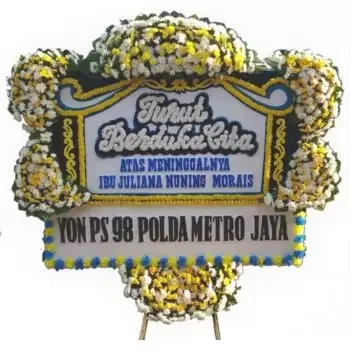 Sulawesi flowers  -  White & Yellow Greeting Board Flower Delivery