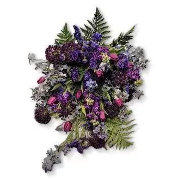 Дания цветя- Смесен лилав погребален букет