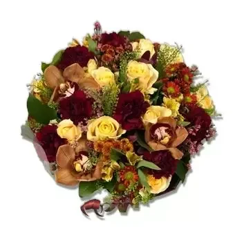 flores de Bergen- Rosas escarlates Bouquet/arranjo de flor
