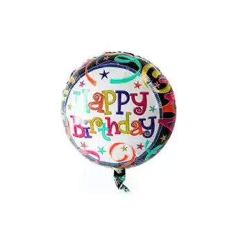 Marbella Fleuriste en ligne - Ballon joyeux anniversaire Bouquet