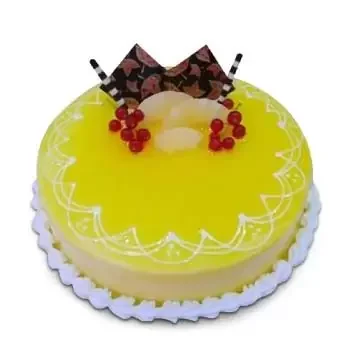 Kuwait flowers  -    Round Pineapple Cake With Cherry Flower Delivery