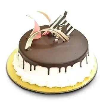 Egypten online Blomsterhandler - Rund formet vanilje chokoladekage Buket