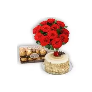 Batam flowers  -  Cake with Chocolate Flower Delivery