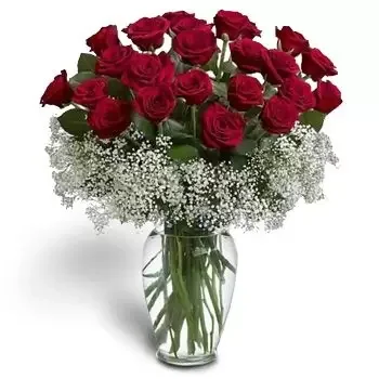 flores de Gracias- Flores vermelhas impressionantes Flor Entrega