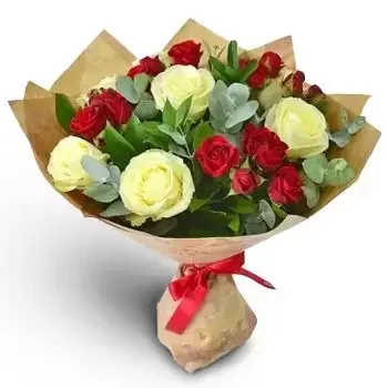 ברסטניק פרחים- עלי כותרת אדומים וצהובים פרח משלוח