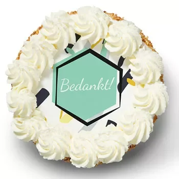 Rotterdam kedai bunga online - Kek krim putar 'Terima kasih' Sejambak