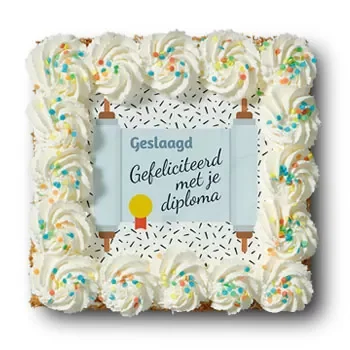 Amsterdam flowers  -  Whipped cream cake 'Passed' Flower Delivery