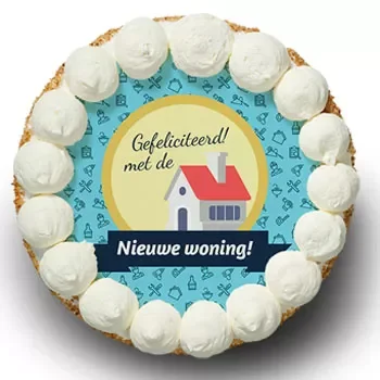 fleuriste fleurs de Bosschenhoofd-Pagnevaart- Gâteau à la crème fouettée 'New Home' Fleur Livraison