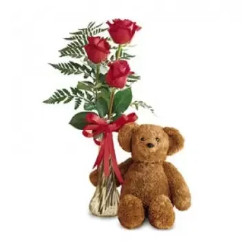 Φανάρ λουλούδια- Teddy με την αγάπη Λουλούδι Παράδοση