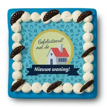 Groningen flowers  -  Marzipan cake 'New home' Flower Delivery