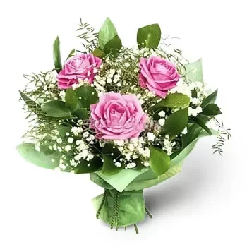 ברסטאק פרחים- זר ורוד יפה פרח משלוח