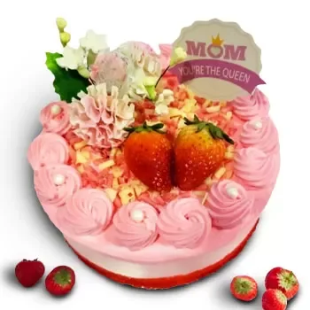 Σιγκαπούρη λουλούδια- Ροζ κρέμα κέικ Μπουκέτο/ρύθμιση λουλουδιών