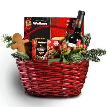 Singapore flowers  -  Decorated Christmas Gift Basket  Delivery