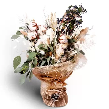 بائع زهور شمال واحد- باقة زهور سانتا بيضاء زهرة التسليم