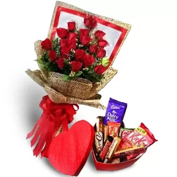 Juban Blumen Florist- Schachtel mit verschiedenen Pralinen Blumen Lieferung