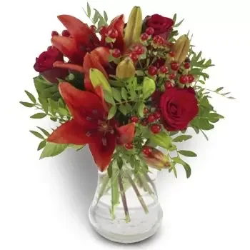 Gol blomster- Rød romantik Blomst Levering