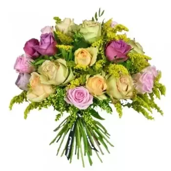 Lligwy flowers  -  Roses and Solidago Harmony Flower Delivery