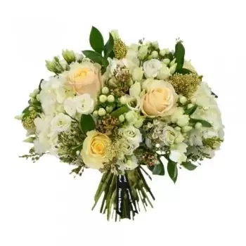 fiorista fiori di Birmingham- Bliss bianco e pesca Bouquet floreale