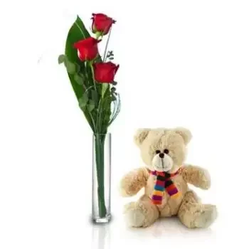 Hujva λουλούδια- Teddy με την αγάπη Λουλούδι Παράδοση
