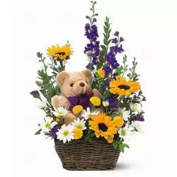 fleuriste fleurs de Luxembourg- Panier ours Fleur Livraison
