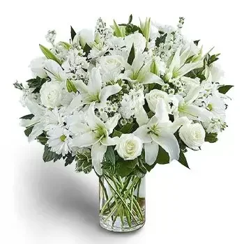 Dubai  - Vaso Clássico De Flores Brancas 
