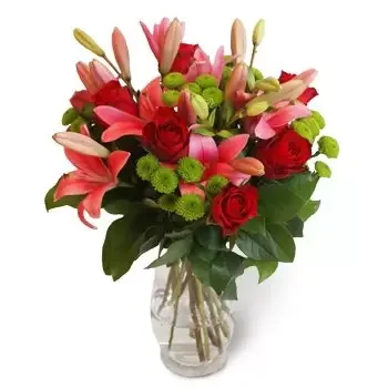 fleuriste fleurs de Andrzejow- Arrangement rouge Fleur Livraison