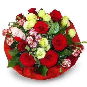 fleuriste fleurs de Bachanowo- Arrangement rouge Fleur Livraison
