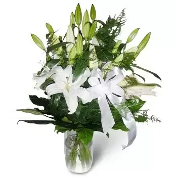 fleuriste fleurs de Barchow- Ruban blanc Fleur Livraison