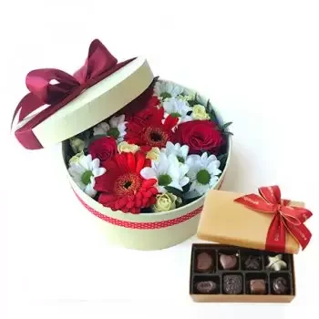 헝가리 꽃- 보물 상자 - 꽃과 초콜릿 꽃 배달