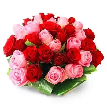 Bartag bunga- Merah jambu & Mawar Bunga Penghantaran