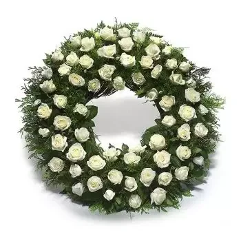 flores Suecia floristeria -  Corona de rosas blancas 