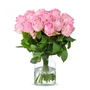 格罗宁根 花- 粉红玫瑰花束 花 交付