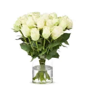 Doenrade פרחים- זר ורדים לבנים פרח משלוח