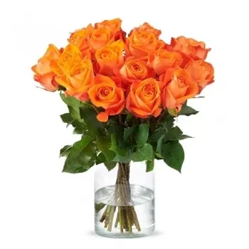 Eindhoven blommor- Bukett av orange rosor Blomma Leverans