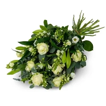 Utrecht blomster- Hvid begravelsesbuket 