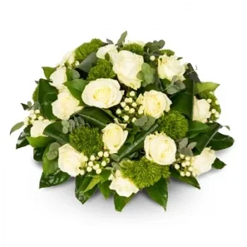 Almere blommor- Vit Biedermeier med grönt Blomma Leverans