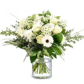 האג פרחים- זר לבן יפהפה פרח משלוח
