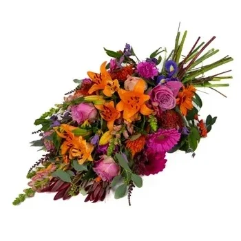 fleuriste fleurs de La Haye- Bouquet funéraire coloré Fleur Livraison