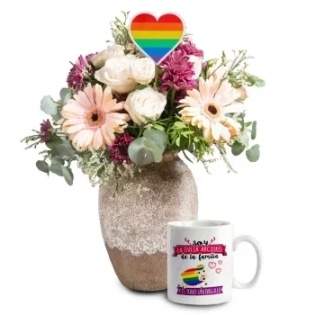 fiorista fiori di Montserrat- Regalo arcobaleno Fiore Consegna