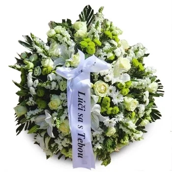 براتيسلافا الزهور على الإنترنت - كامل من اللون الأبيض والأخضر باقة