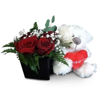 Albufeira λουλούδια- Αγαπώντας το Teddy και τα τριαντάφυλλα Λουλούδι Παράδοση