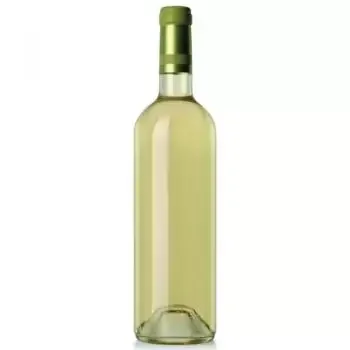 Mallorca Online Blumenhändler - Flasche Weißwein Blumenstrauß