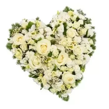 Cascais kukat- Valkoinen hautajaissydän Kukka Toimitus
