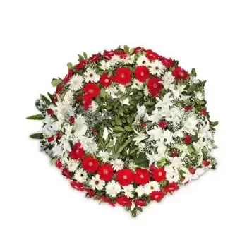 flores de Cork- Guirlanda vermelha e branca Flor Entrega