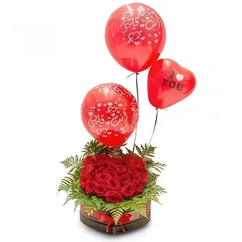 flores de Abu Ẓaluf- Romance com Balões Flor Entrega