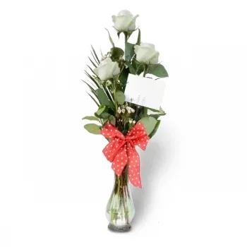 Albir цветя- Ансамбъл „Спокойна бяла роза“. Цвете Доставка