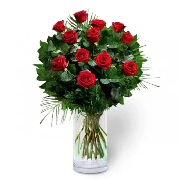 flores de Hondarribia- Conjunto Clássico de Rosa Vermelha Flor Entrega