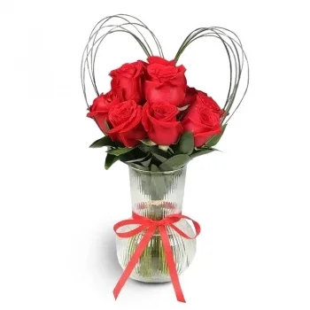Aṭ-Ṭwar 3-virágok- Luxus vörös rózsák elrendezése Virág Szállítás