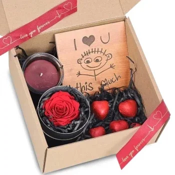 Аль Озаиб цветы- Подарочная коробка «Вечная любовь» Цветок Доставка